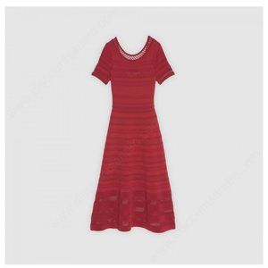 Sandro knit dress - Mesh & Eyelet Inset Midi Dress. Size S